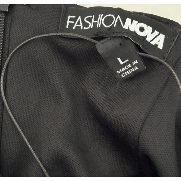 Cutout Halter Dress L Bodycon Plunge Neck Backless Y2K Club Core Night Out Glam - Picture 5 of 14